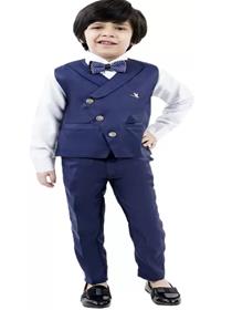 3 piece suit for boys boys party(festive) waistcoat pant, shirt, pocket square(f