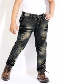 Jeans for kids boys slim mid rise brown jeans(f)