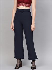 Trousers for women navy blue parallel,fancy,simple designer,party wear trousers(m)