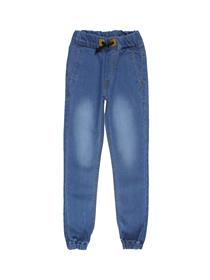 Boys blue jogger mid-rise clean look jeans