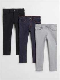 Boys black & grey 3-pack skinny fit jeans