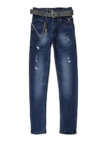 Jeans for kids boys vmart boys printed medium rise regular fit jeans (a)