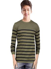 T-shirt for boys jugular boy's dot striped full sleeve cotton printed t-shirt (a