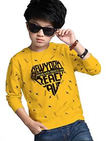 T-shirt for boys lewel boy's stylish printed cotton full sleeve t-shirt (a)