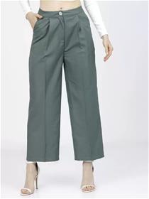 Women polyester regular fit formal pant (f)