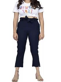 Women polyester regular fit formal pant (f)
