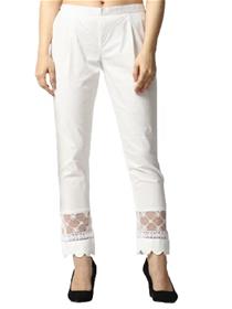 Formal pant for women stylish lycra stretchable white pant (a)