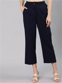 Formal pant for women blue pure cotton pant (f)