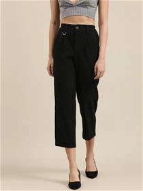 Formal pant for women slim fit women black viscose rayon pant (f)