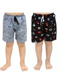 Half pant for boys casual printed pure cotton (multicolor) (f)