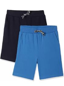 Half pant for boys casual solid pure cotton  (multicolor, pack of 2) (f)