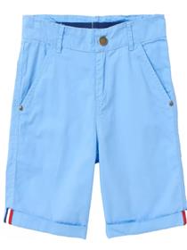 Half pant for boys casual solid cotton blend  (light blue, pack of 1) (f)