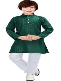 Kids boys kurta pyjama  set (green pack of 1)