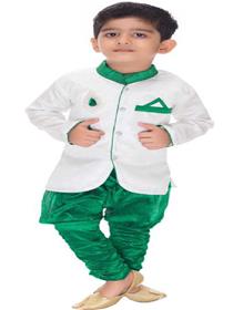 Kids boys kurta pyjama  set ( white pack of 1)
