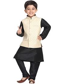 Modi jackets for boys cotton silk blend boys nehru modi jacket kurta & pyjama(a)