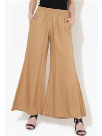 Plazo for women beige rayon trousers(f),fancy,simple designer,party wear palazzo