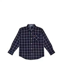 Boys regular fit checkered spread collar casual shirt (f)