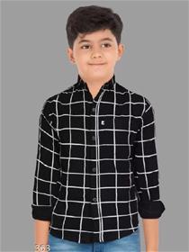 Boys regular fit checkered casual shirt (f)