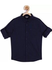 Boys regular fit checkered button down collar casual shirt (f)