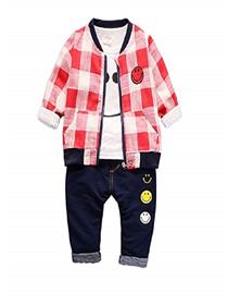 Baby boy clothing set jacket tshirt pant (a)