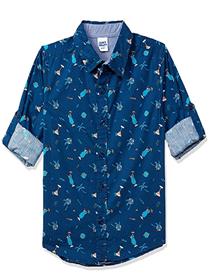 Shirt for boys regular cotton button down shirt (a)