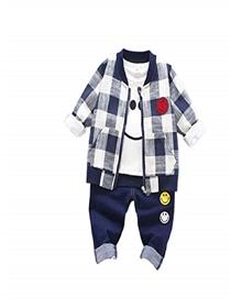Shirt and pant set for kids baby boy clothing set jacket tshirt pant 3pc set(a)