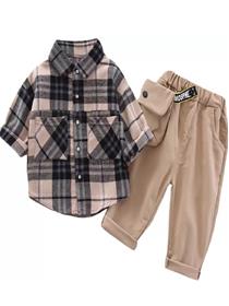 Shirt and pants set for kids baby boys casual shirt pant (a)