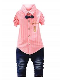 Shirt and pants set a p boutique boy's cotton shirt pant set (a)