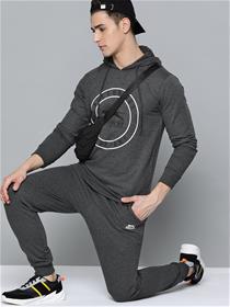 Track pant for men charcoal grey brand logo printed tracksuit (m)