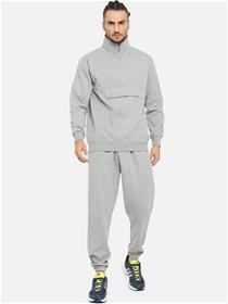 Track pant for men grey solid cotton tracksuit (m)