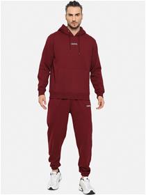 Track pant for men maroon solid cotton tracksuit (m)