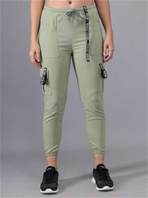 Trousers for women slim fit cotton blend trousers