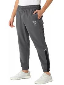 Track pants for men solid grey dress (f)