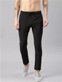 Track pants for men solid black dress (f)