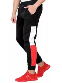 Track pants for men color block red, black dress (f)