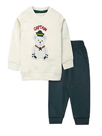 Kids style navy mustard t-shirt capri set for boys (a)