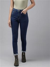 Jeans for women roadster navy blue skinny fit high-rise (m)