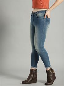 Jeans for women roadster skinny fit mid-rise clean look stretchable (m)