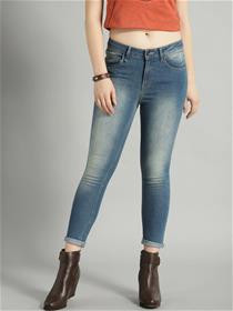Jeans for women blue skinny fit mid-rise clean look stretchable jeans,fancy,simple designer,party wear(m)