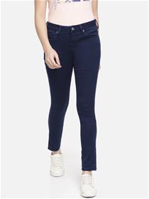 Women navy blue jegging  super skinny fit mid -rise clean look ankle length jean