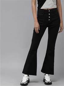 Women black bootcut high -rise stretchable jeans