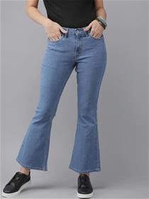 The lifestyle co women stunning blue high rise bootcut stretchable jeans