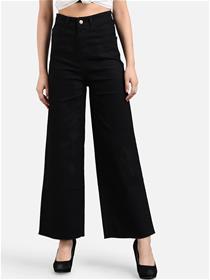 Jeans for women black wide leg high - rise clean look jeans