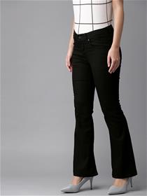 Women black bootcut high -rise stretchable jeans