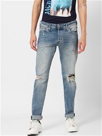 Men blue slim fit low rise stretchable jeans (my)