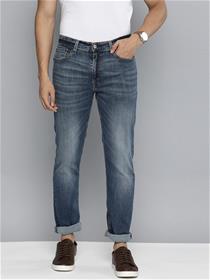 Men blue slim fit light fade stretchable jeans(my)