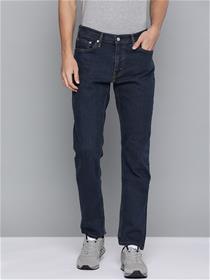 Men navy blue slim fit stretchable jeans (my)