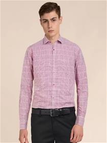 Men slim fit checkered casual shirt (f)