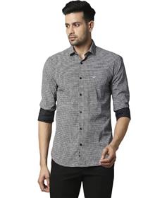 Men slim fit checkered casual shirt (f)