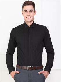 Men slim fit solid party shirt (f)